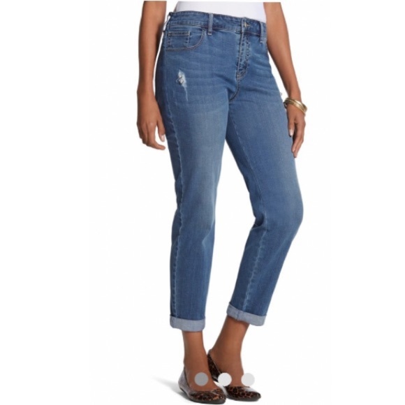 Chico's Denim - Chicos The Platinum Boyfriend Distressed Jean